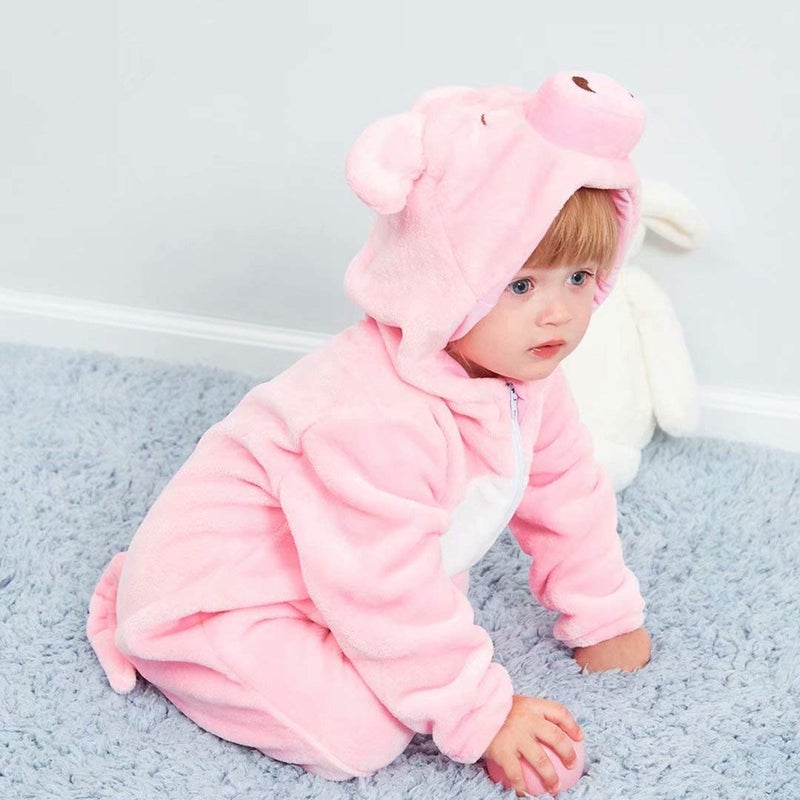 OLLULL Baby Pig Costumes Unisex Toddler Outfit Halloween Dress Up Romper 2-3 Years - Image 2